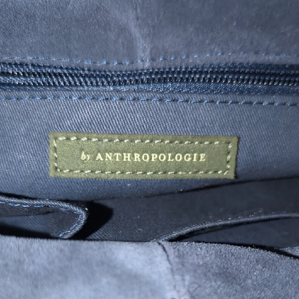 Anthropologie Blue Suede Handbag - Picture 5 of 8